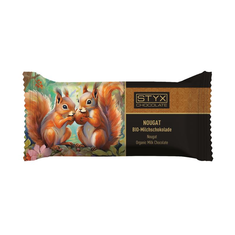 BIO-Milchschokolade gefüllt mit 70% Nougat-Ganache 70g