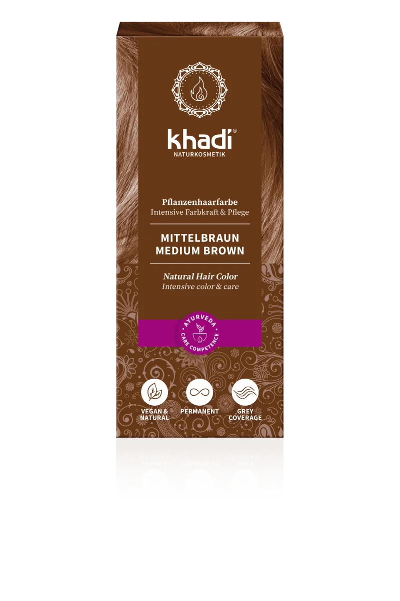khadi Pflanzenhaarfarbe Mittelbraun
